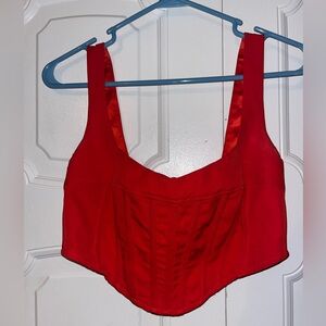 Bardot Red Corset Top